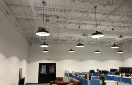 Corporate office remodel showcasing HVAC and lighting